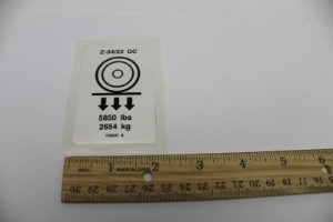 Genie Lift Part # 139587GT - DECAL,LABEL,WHEEL LOAD Z34DC**, EA