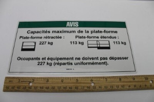 Genie Lift Part # 52061FRGT - DECAL,NOTICE,MAX CAP 500 CE, EA
