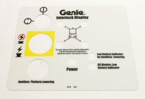 Genie Lift Part # 38143GT - DECAL,INTLCK DISPLY AWP NB/RT, EA