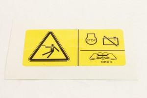 Genie Lift Part # 133149GT - DECAL,LABEL-ELEC HAZ,SERV MAN, EA
