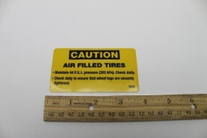 Genie Lift Part # 12335GT - DECAL,CAUTION AIR FILLED TIRES, EA