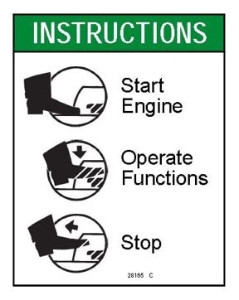Genie Lift Part # 28165GT - DECAL,INSTRUCT,FOOTSWITCH OPER, EA