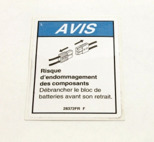 Genie Lift Part # 28372FRGT - DECAL,BATTERY CABLES, EA