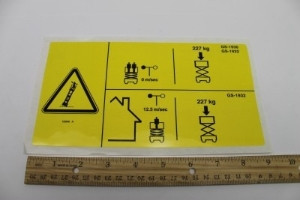 Genie Lift Part # 133240GT - LABEL,MAXCAP,227KG,GS1930, EA