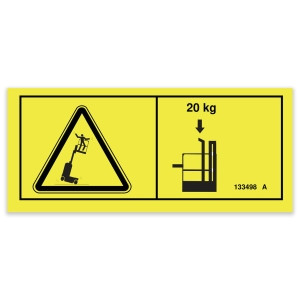 Genie Lift Part # 133498GT - DECAL,LABEL,MAX CAP BK RACK, EA