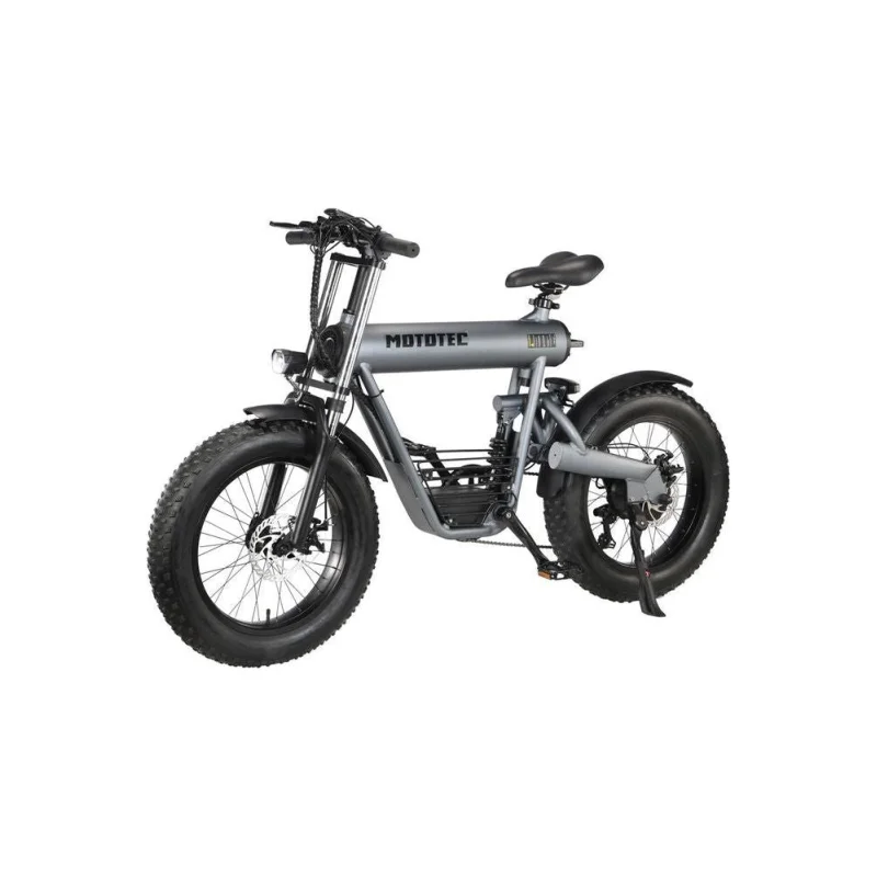 MotoTec Roadster 48v 500w Lithium Electric Bicycle Grey