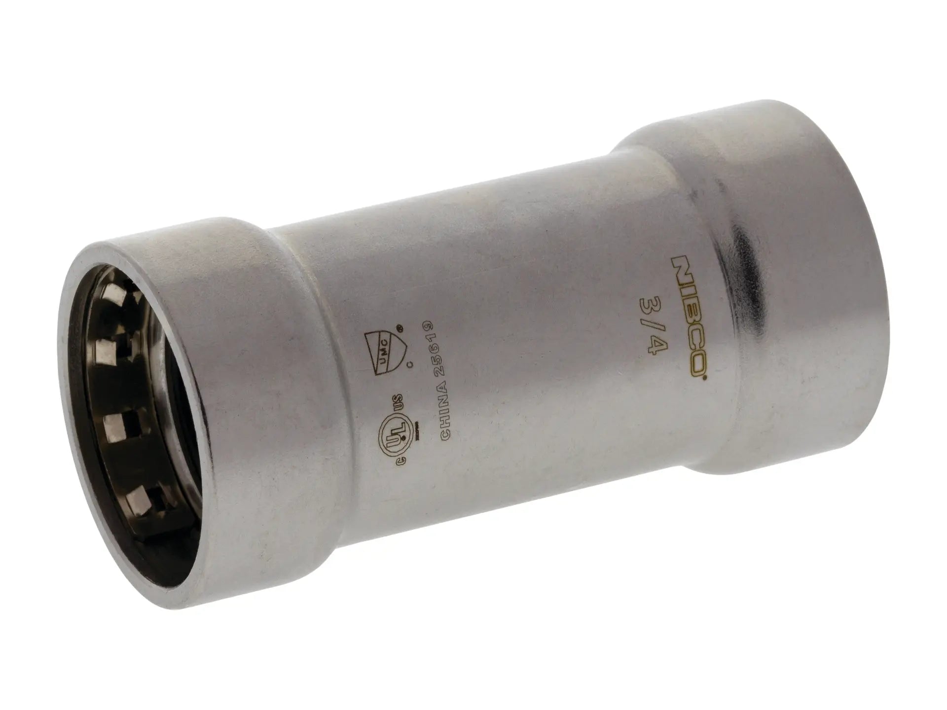 NIBCO 2020300EPC, 1/2 in. x 1/2 in. BenchPress Repair Coupling PxP, Carbon Steel (No Stop) PC201