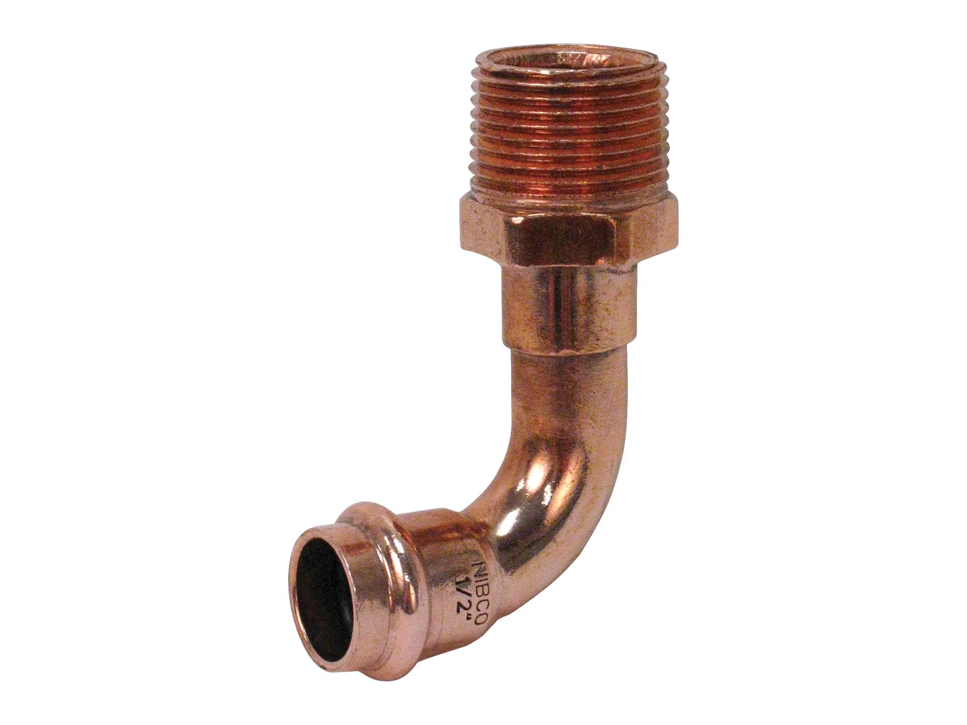 NIBCO 9082610PC, 1/2 in. x 3/4 in. 90° Elbow P x M, Wrot Copper PC607-4
