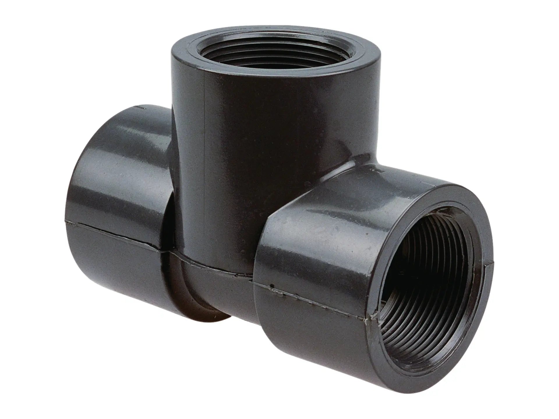 NIBCO CA09750, 1/2 in. x 1/2 in. x 1/2 in. Chemtrol Threaded Tee Pvc 80 4512-3-3