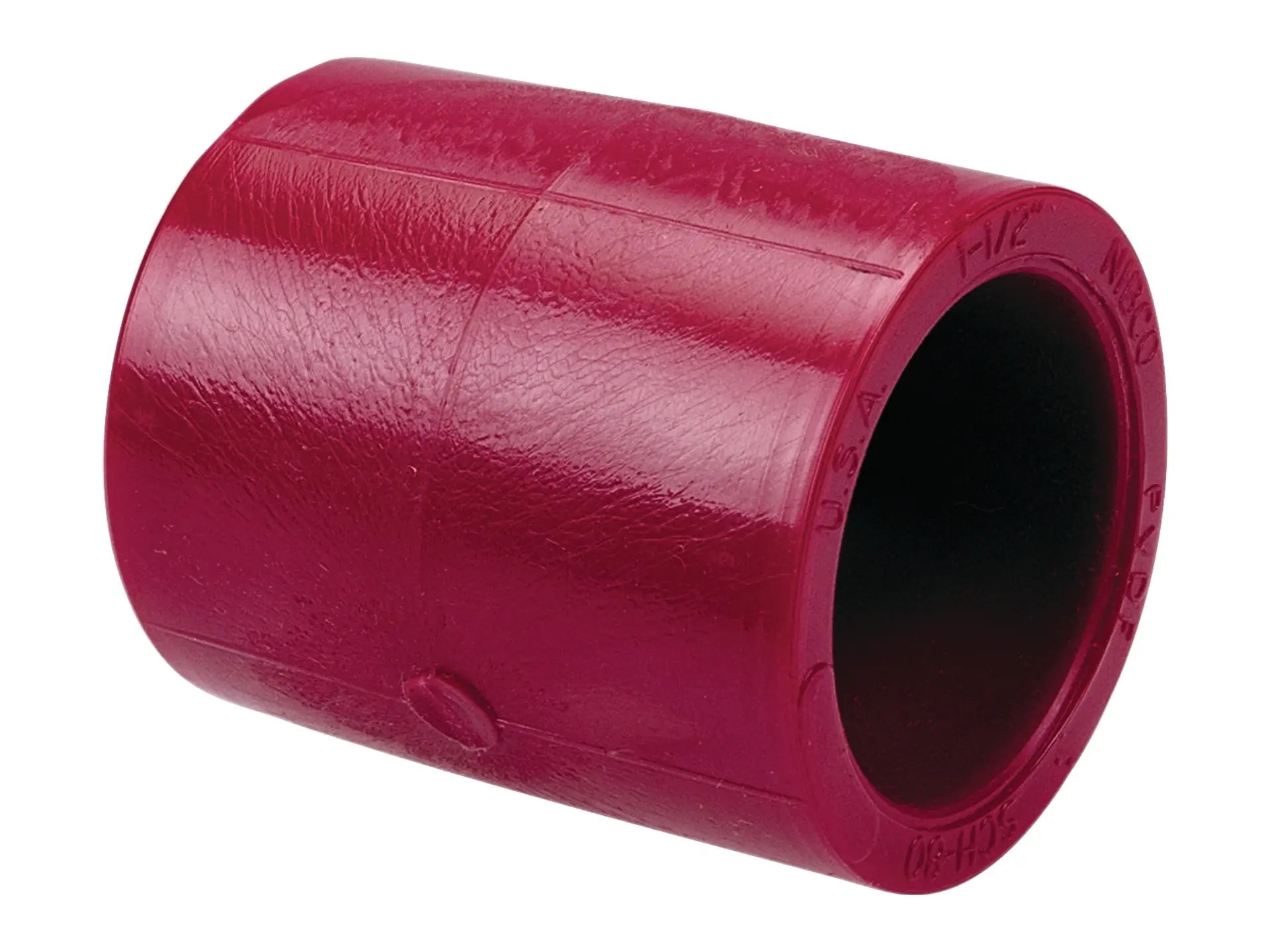 NIBCO CD00000, 1/2 in. x 1/2 in. Socket Coupling S x S Kynar Red PVDF Schedule 80 6501