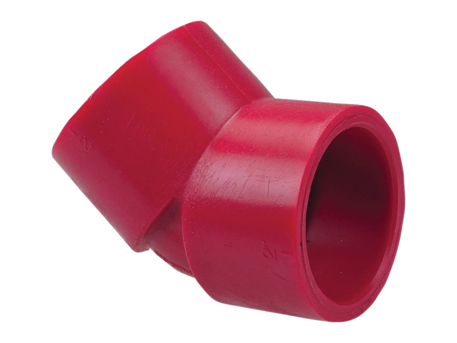 NIBCO CD00750, 1/2 in. x 1/2 in. Socket 45° Elbow S x S Kynar Red PVDF Schedule 80 6506