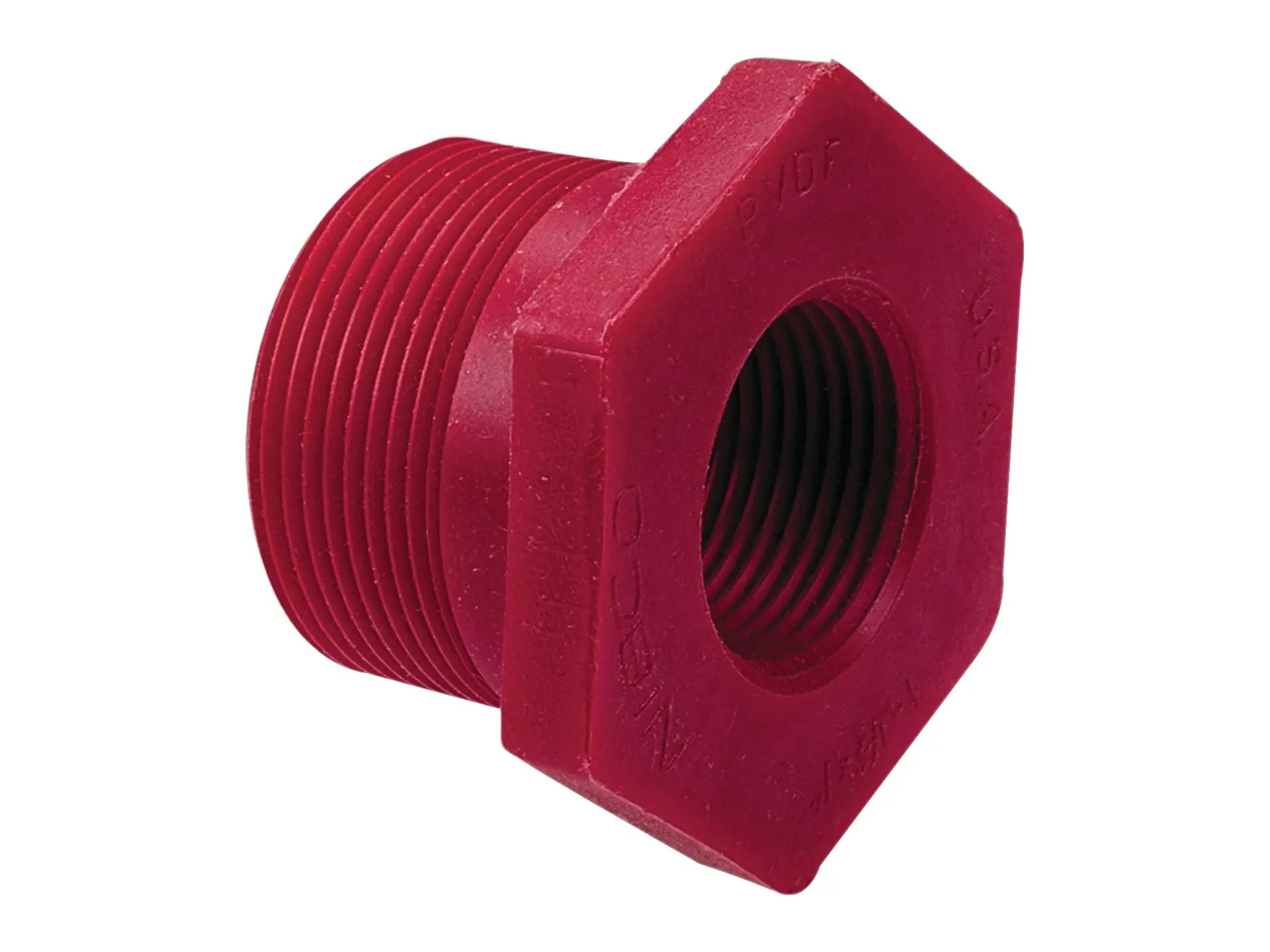 NIBCO CD03250, 3/4 in. x 1/2 in. Chemtrol MPTxFPT Flush Thread Reducer Bushing PVDF 6518-3-4