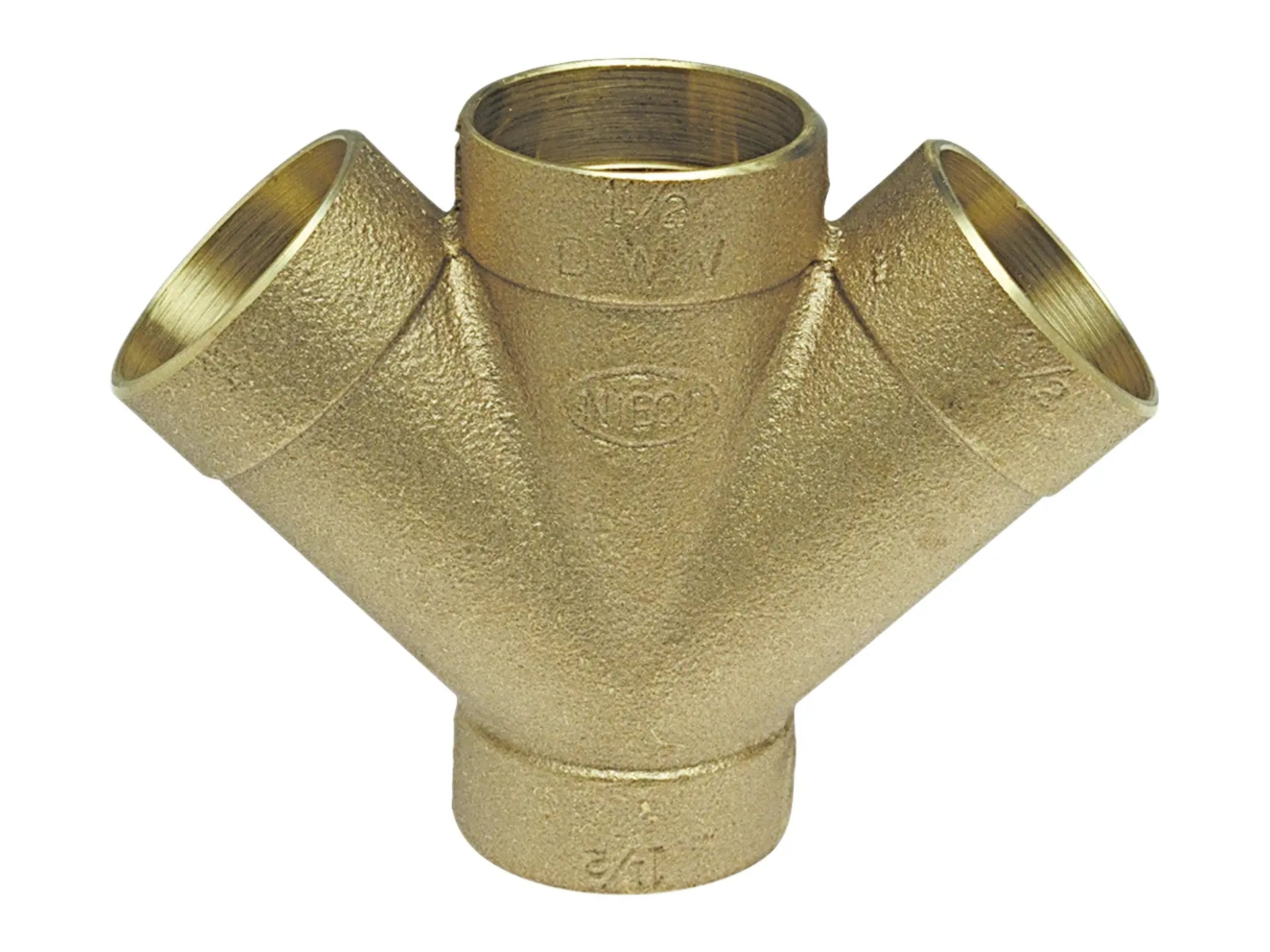 NIBCO E265500, 2 in. x 2 in. x 1-1/2 in. x 1-1/2 in. DWV 45° Double Wye C x C x C , Cast 834