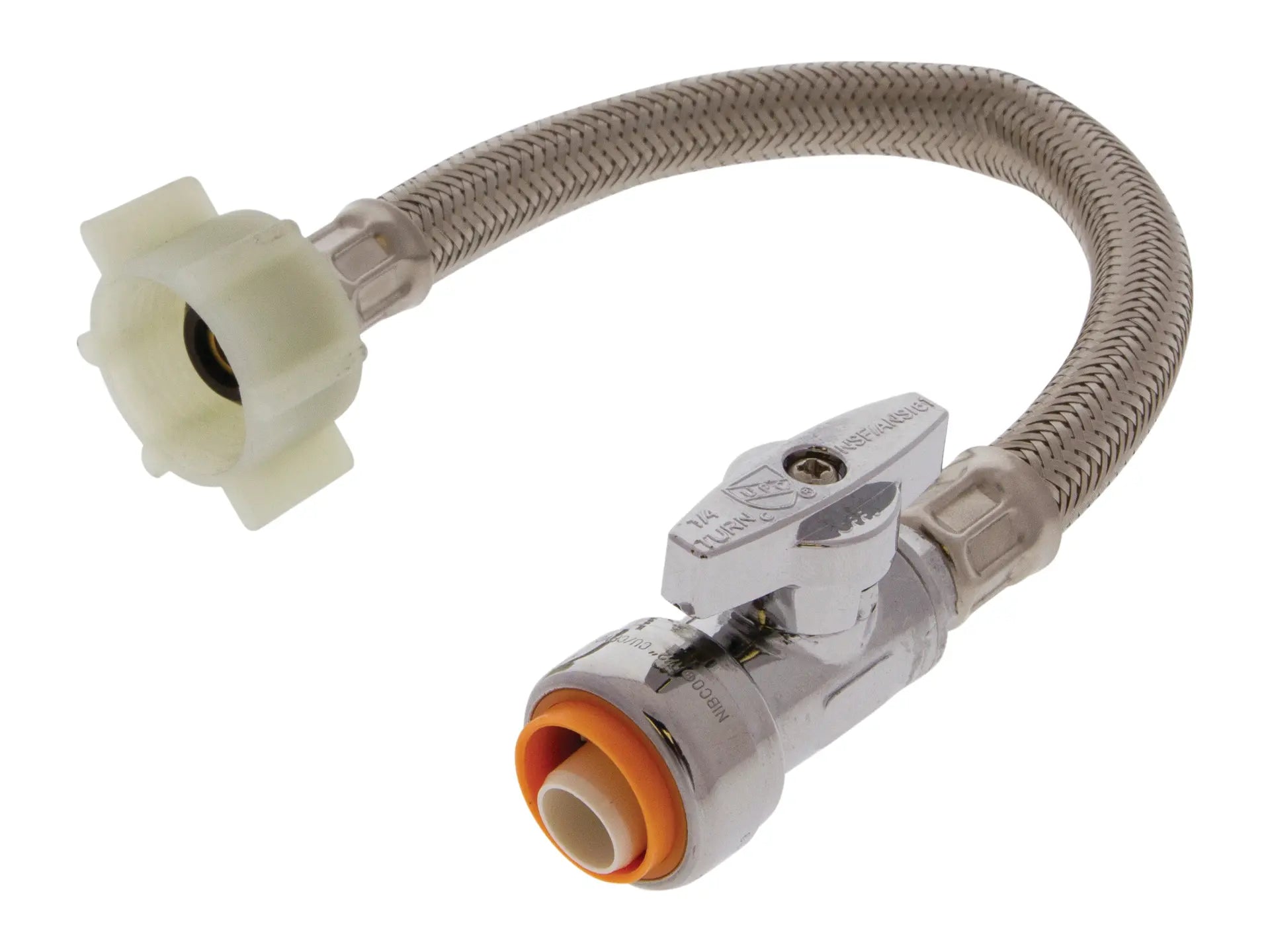 NIBCO FX611L6, 1/2in. x 1/2in. Supply Stop Valve Lead Free, Straight, PUSH x Compression