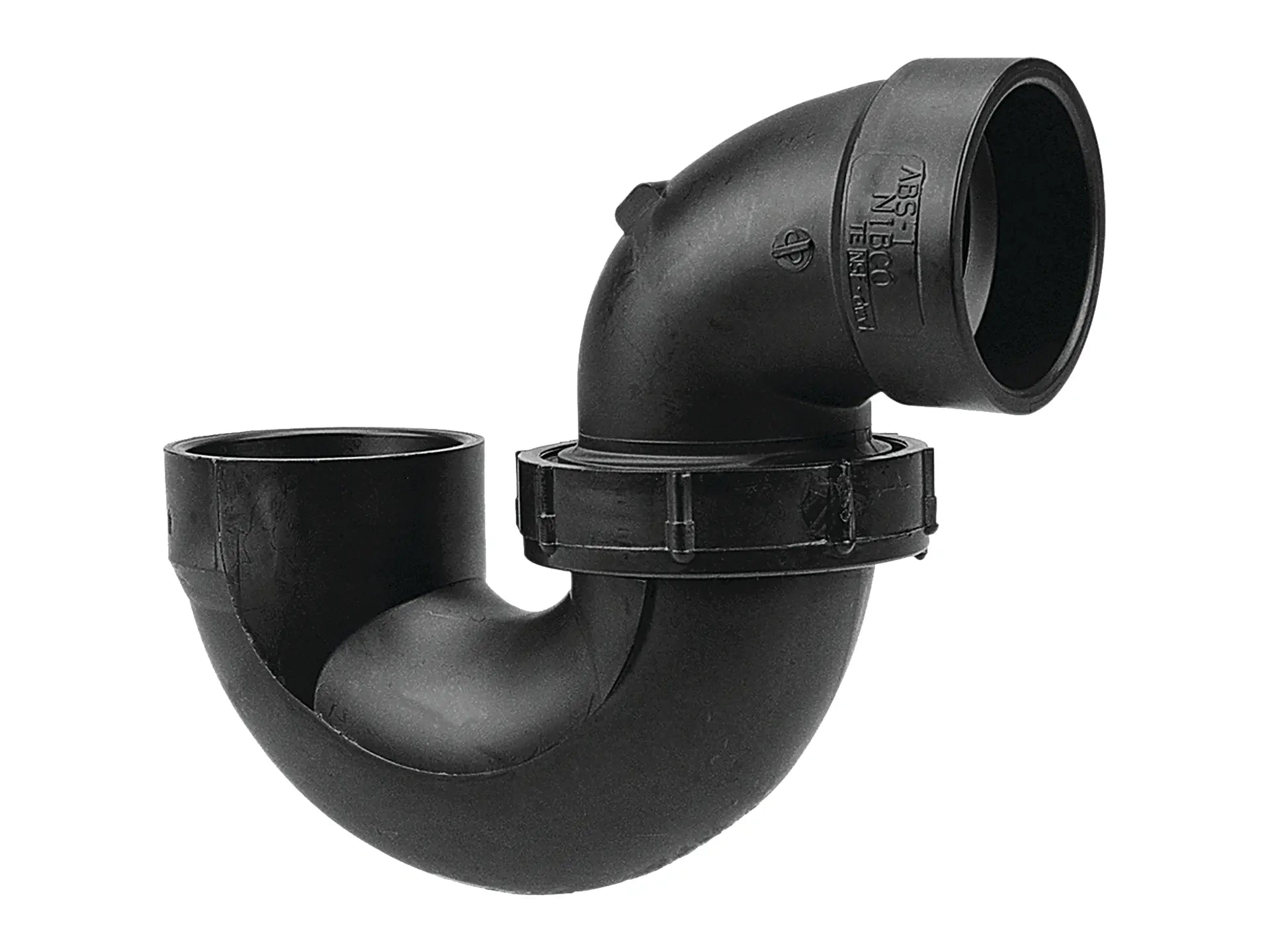 NIBCO I005950, 1-1/2 in. x 1-1/2 in. P-Trap with Union Joint Hub x Hub ABS DWV 5895