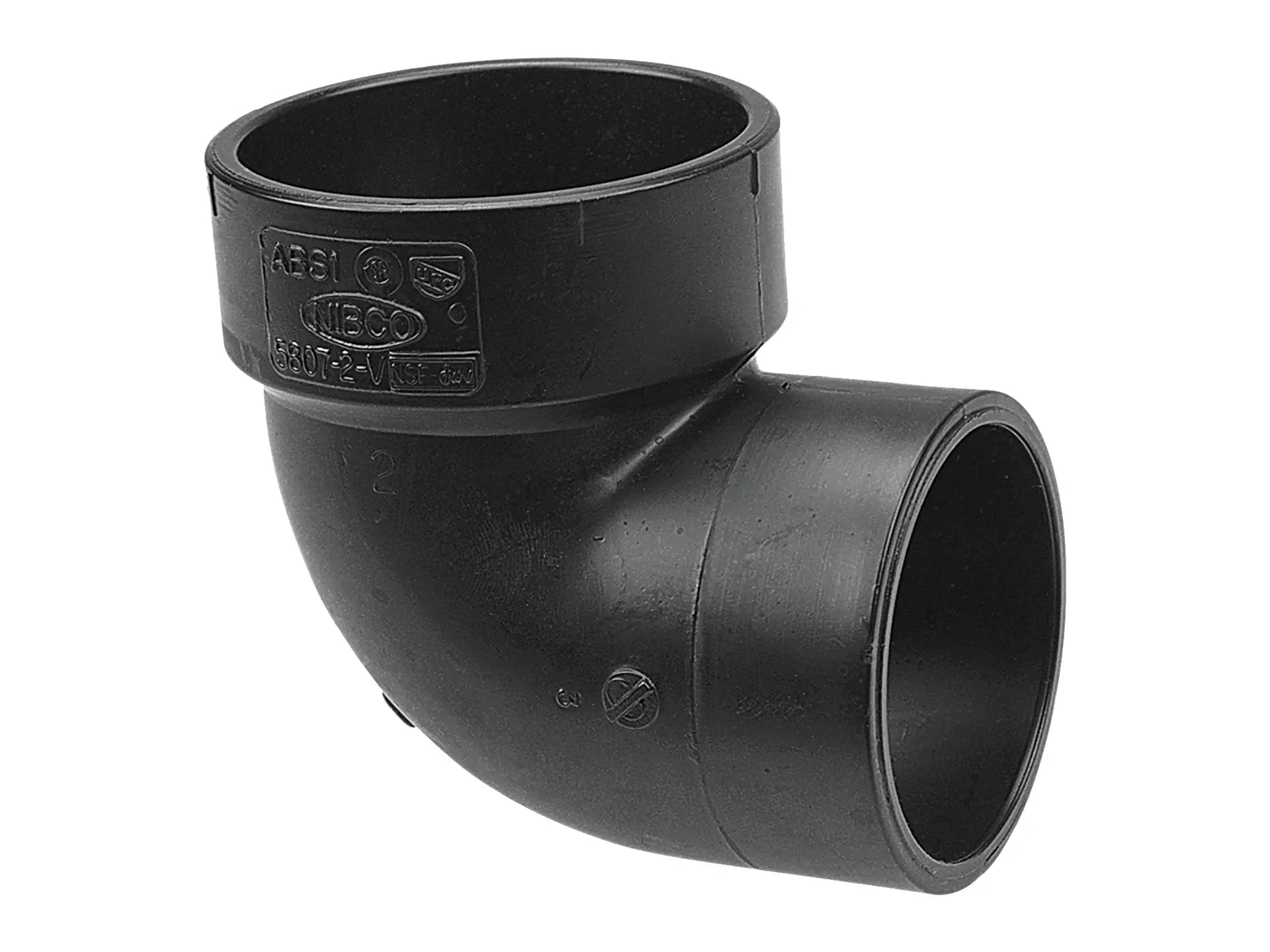 NIBCO I057400, 1-1/2 in. x 1-1/2 in. 90° Street Vent Elbow Spg x H ABS DWV 5807-2-V