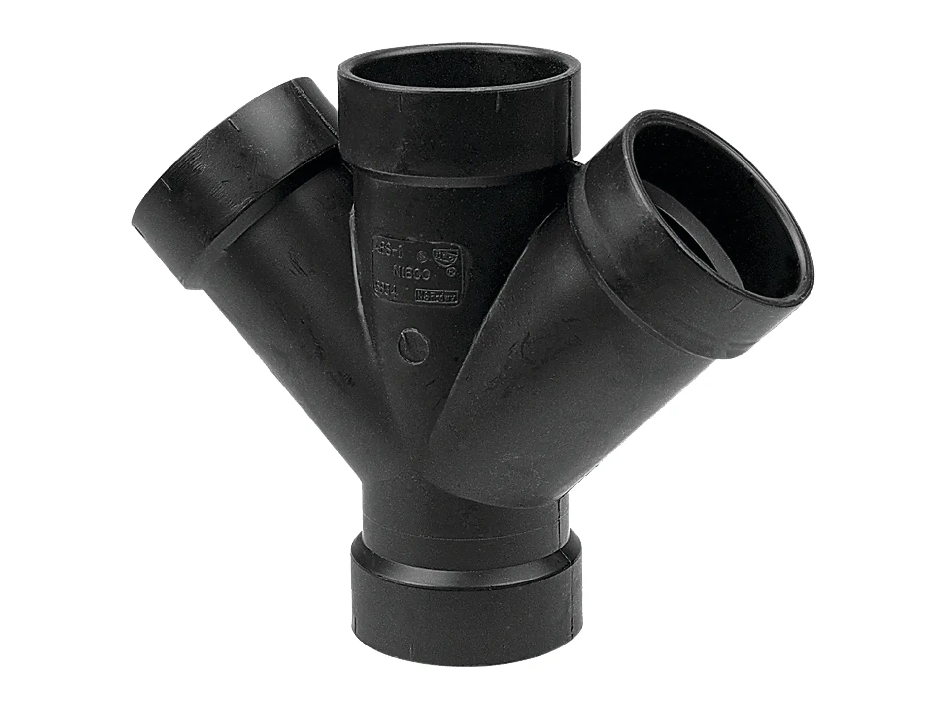 NIBCO I265300, 1-1/2 in. x 1-1/2 in. x 1-1/2 in. x 1-1/2 in. 45° Double Wye Hub ABS DWV 5834