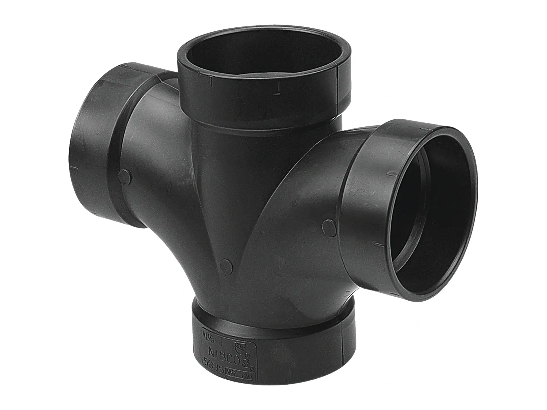 NIBCO I270300, 1-1/2 in. x 1-1/2 in. x 1-1/2 in. Double Sanitary Tee Hub ABS DWV 5835