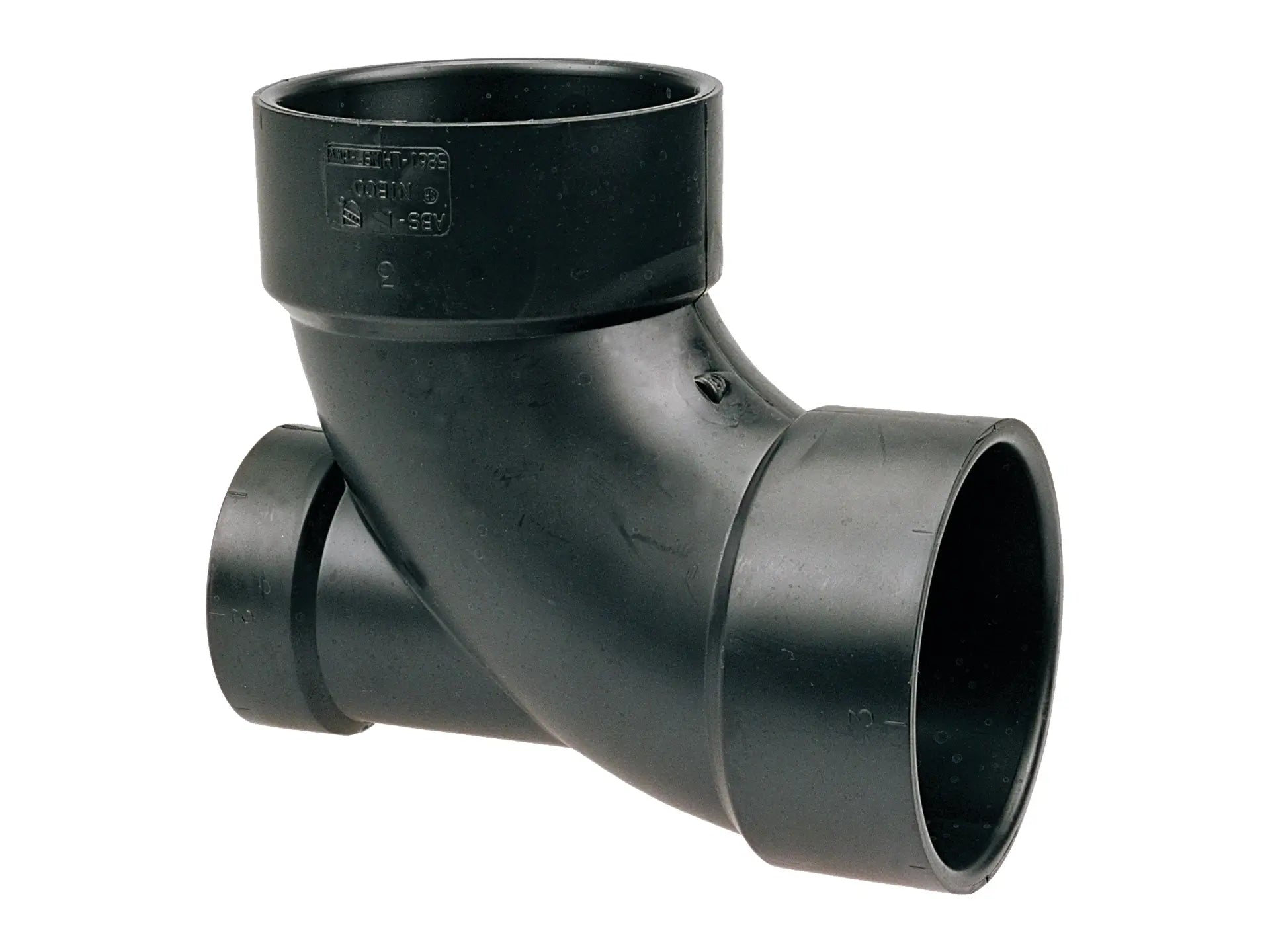 NIBCO I446000, 3 in. x 3 in. x 2 in. 90° Elbow with Low Heel Inlet Hub x Hub x Hub ABS DWV 5861-LH
