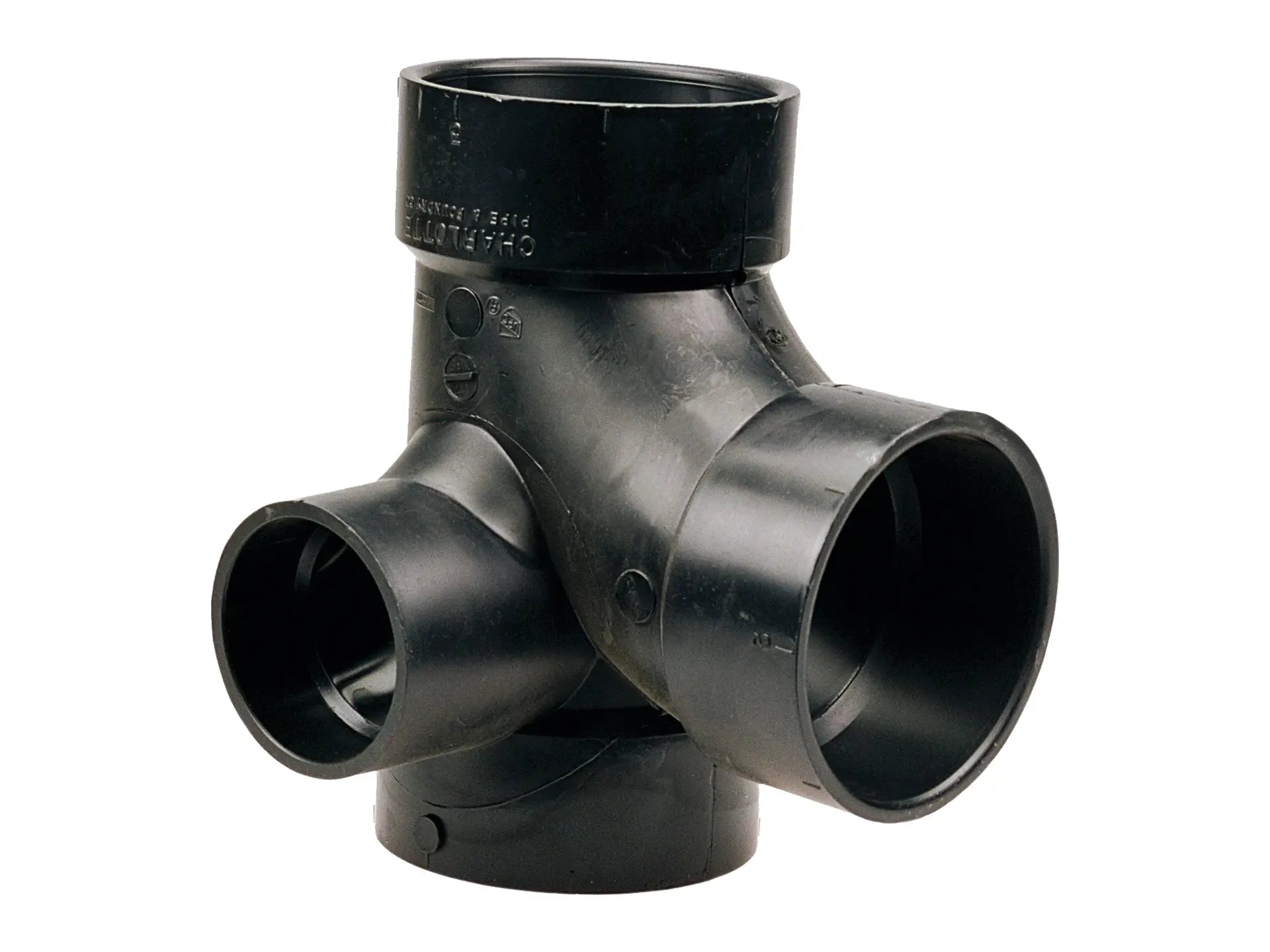 NIBCO I500350, 3 in. x 3 in. x 3 in. x 2 in. Sanitary Tee with 90° Right Inlet Hub ABS DWV 5872