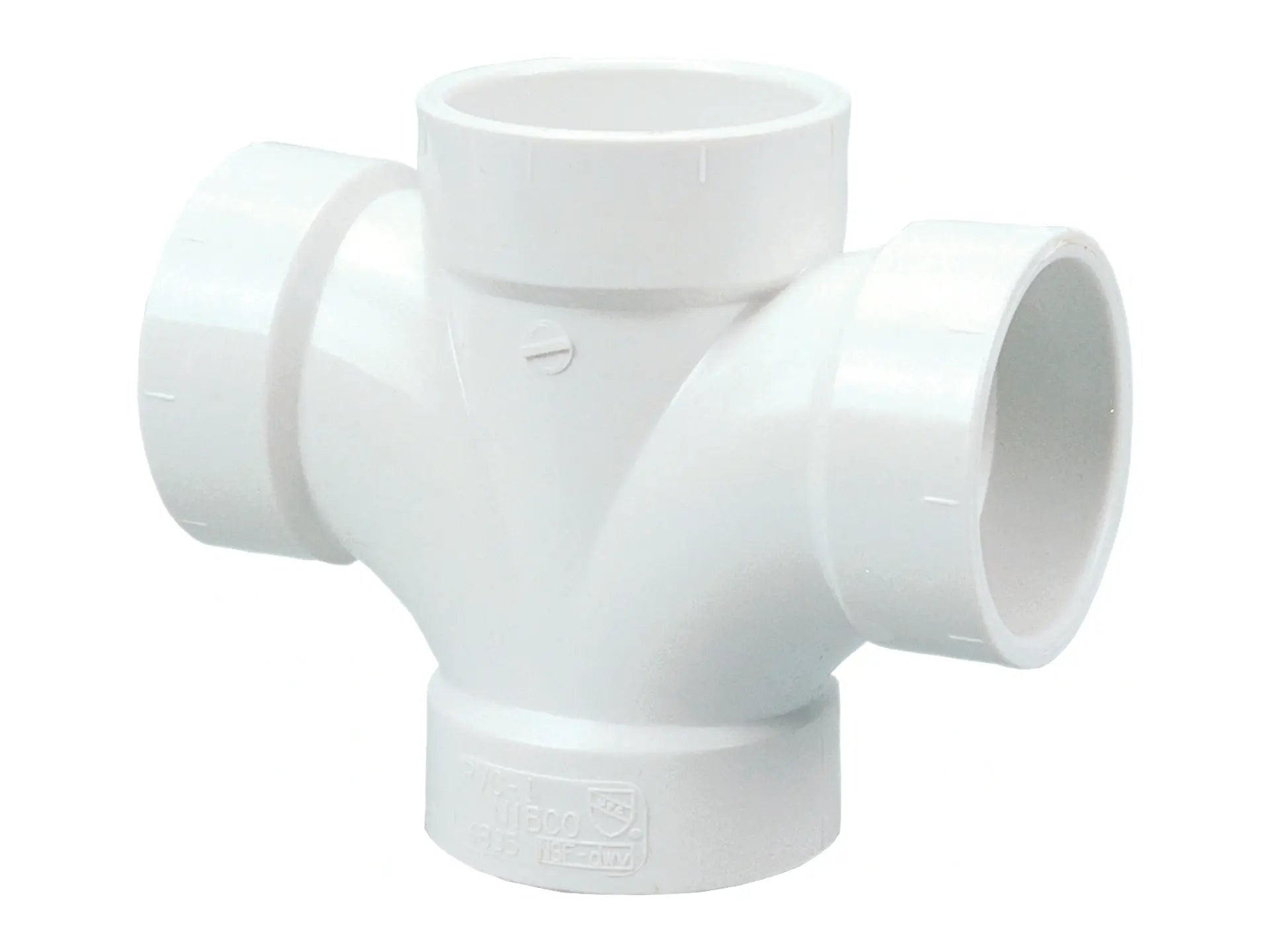 NIBCO K270300, 1-1/2 in. x 1-1/2 in. x 1-1/2 in. x 1-1/2 in. Double Sanitary Tee Hub PVC DWV 4835