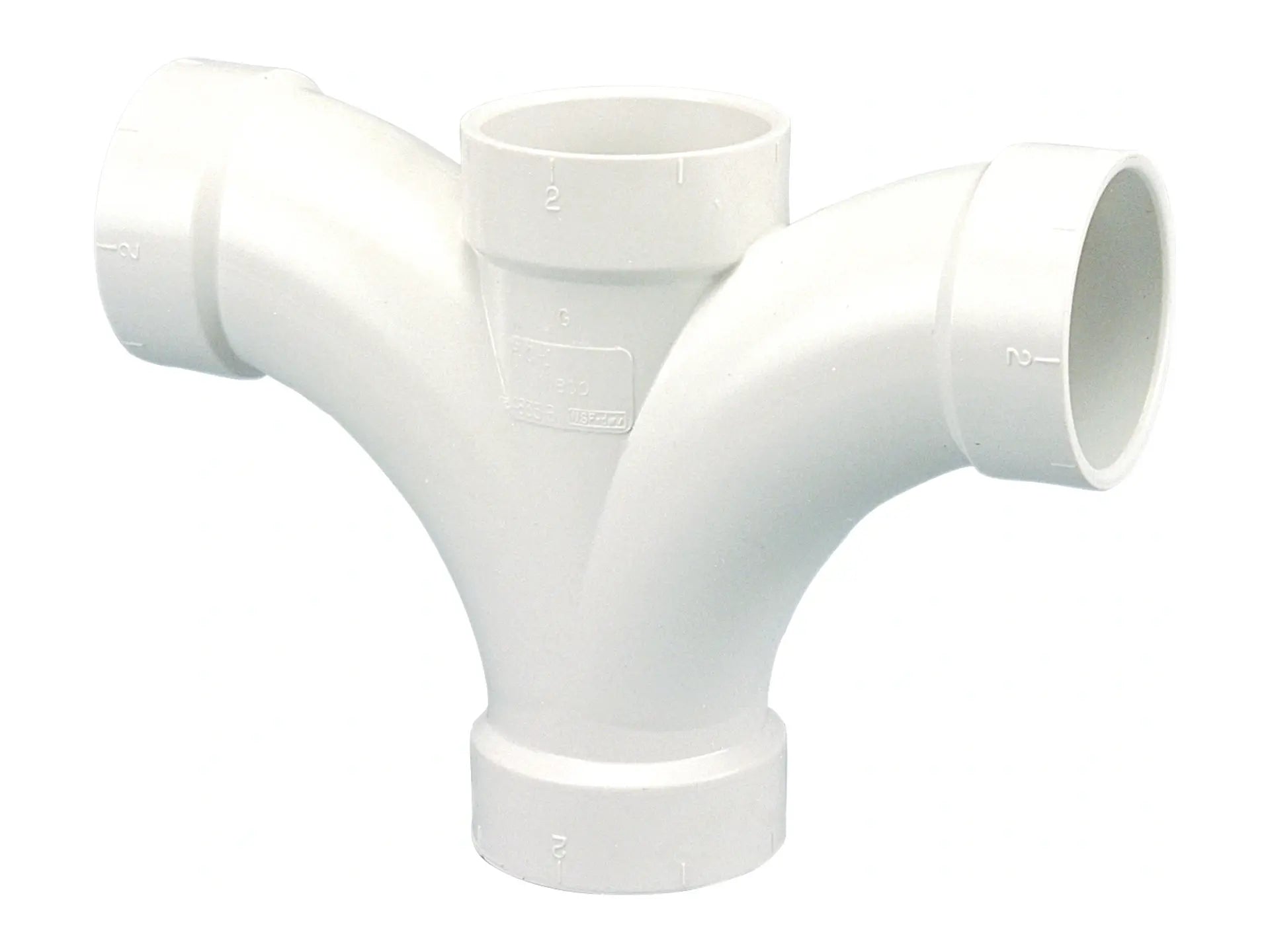 NIBCO K277450, 2 in. x 2 in. x 2 in. x 2 in. Double Fixture Tee Hub PVC DWV 4835-B