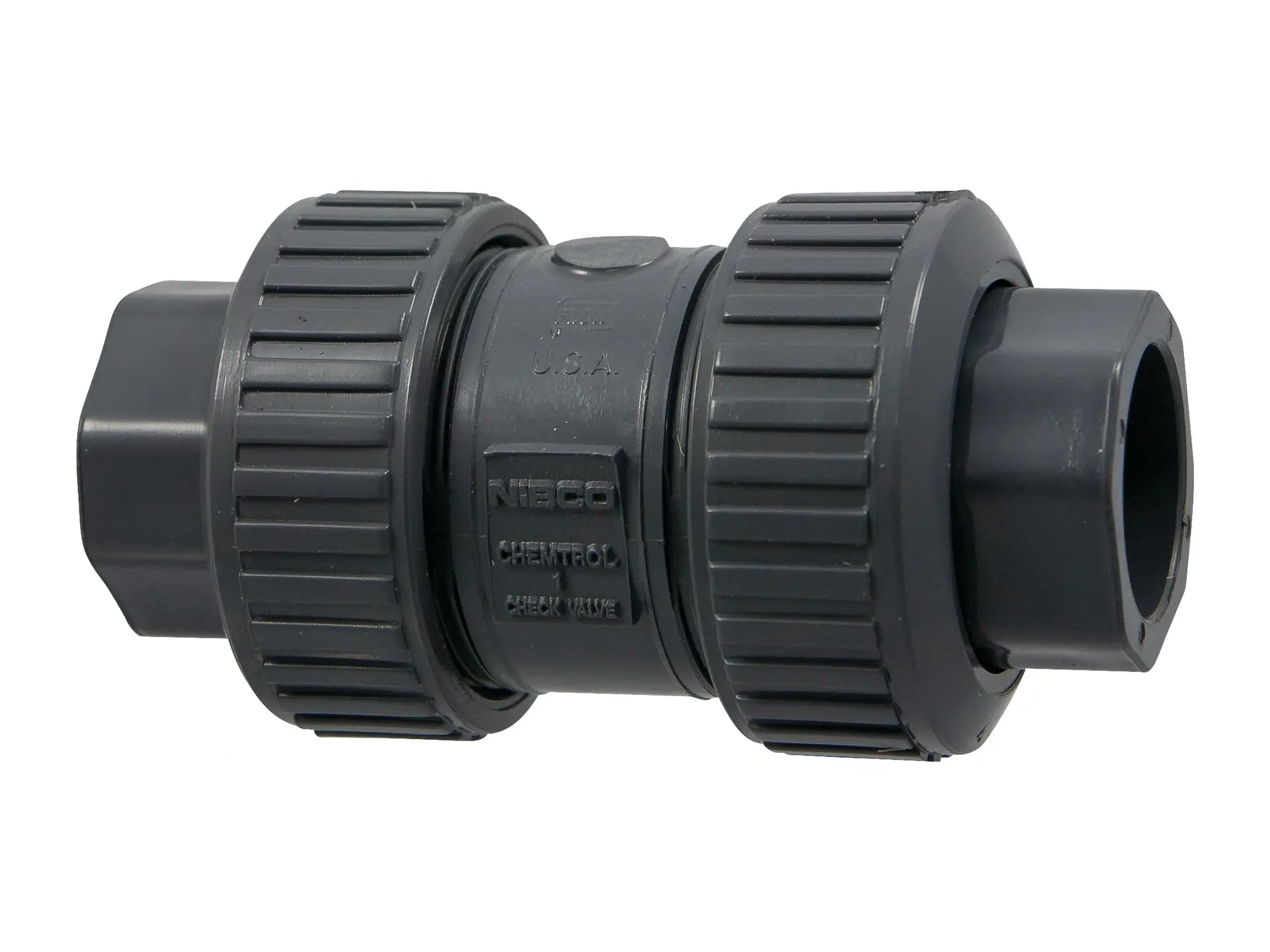 NIBCO MA817U6, 1/2 in. Ball Check Valve Universal Ends, True Union, PVC Schedule 80, EPDM U45BCE
