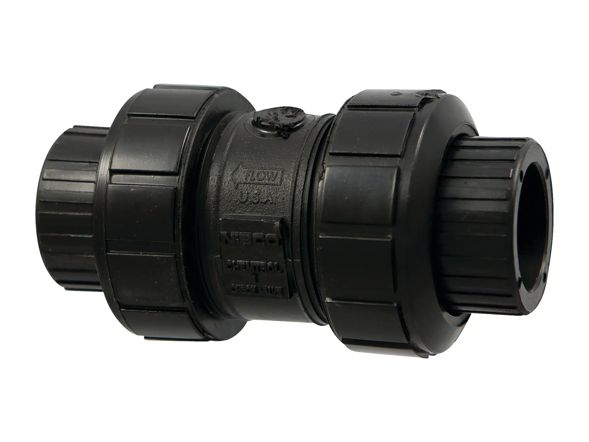 NIBCO MC817A6, 1/2 in. Ball Check Valve Socket, True Union, Black PP, EPDM S61BCE