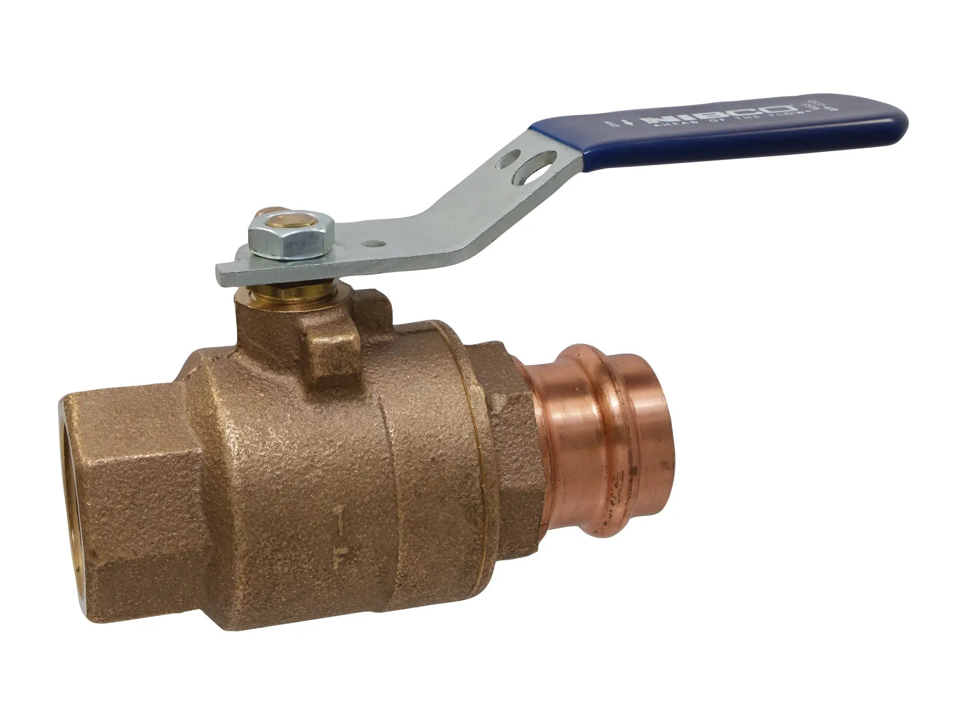 NIBCO NF85006, 1/2in. x 1/2in. Ball Valve Bronze, 250 PSI, Full Port, Thread x Press Ends TPC-585-70