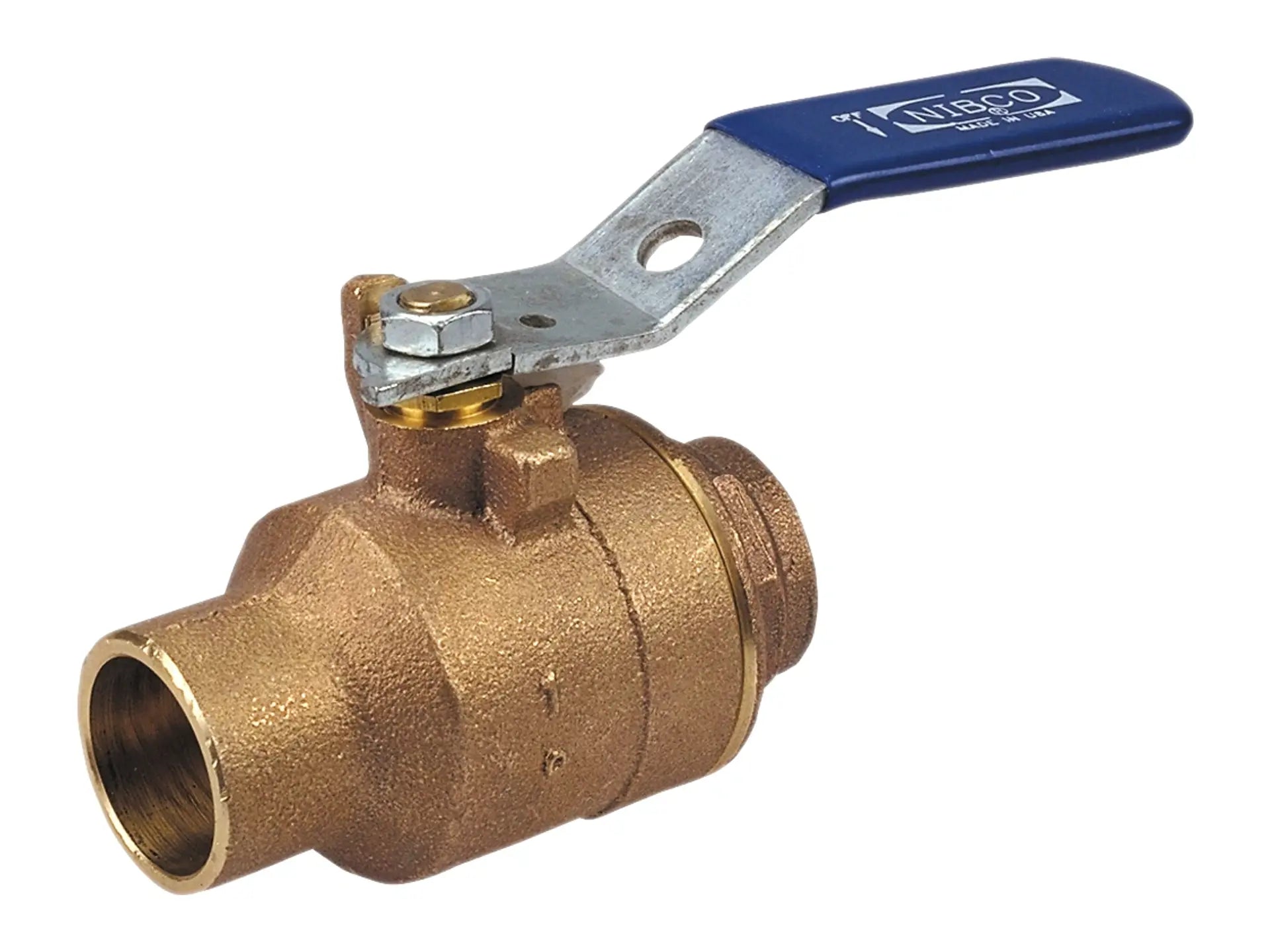 NIBCO NJ830E8, 3/4 in. Two-Piece Bronze Ball Valve Full Port, Solder End Connections S-585-70-EL