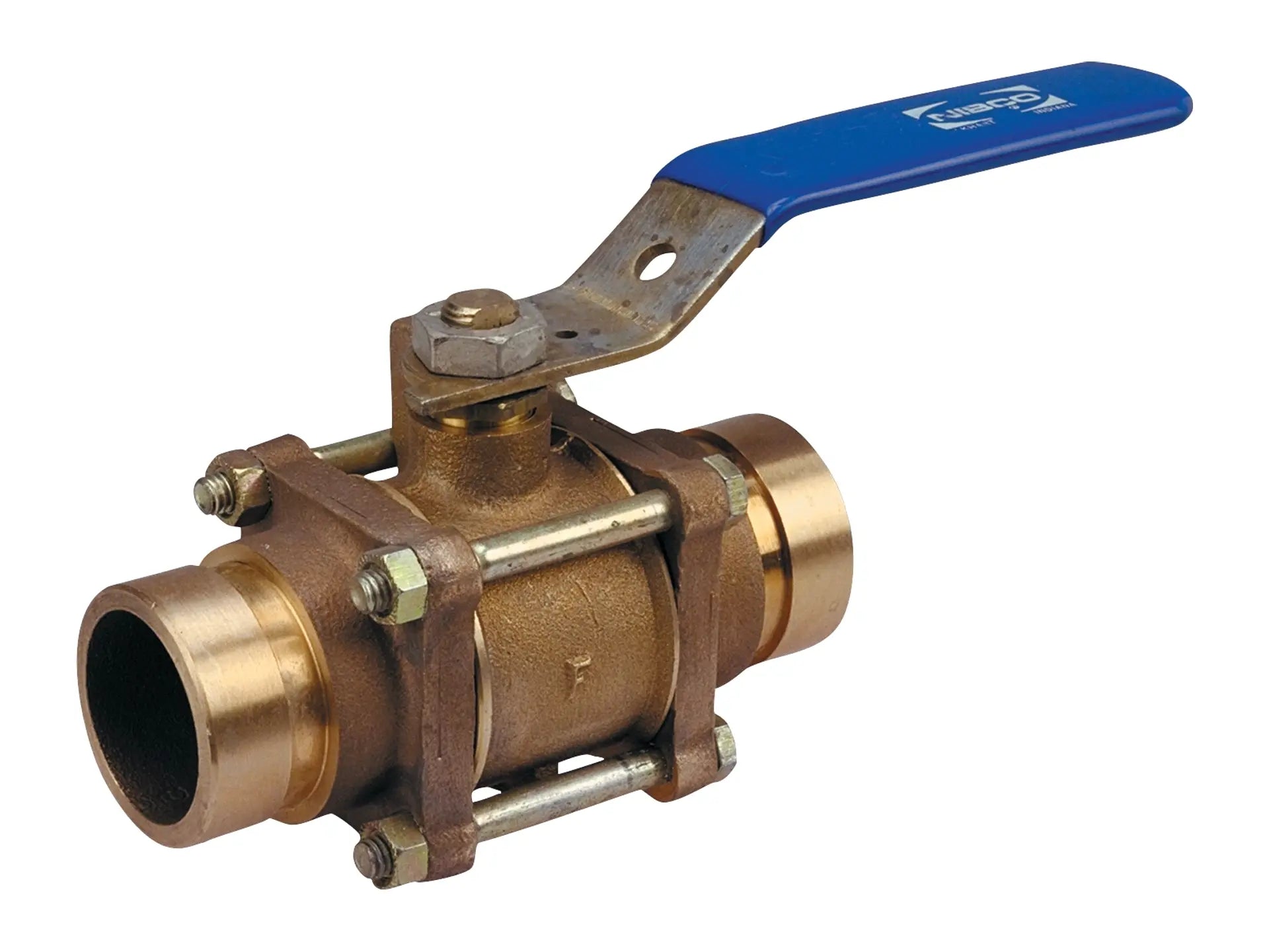 NIBCO NJ8650C, 1-1/2in. Three-Piece Bronze Ball Valve Grooved Ends, SS Trim G-590-Y-66