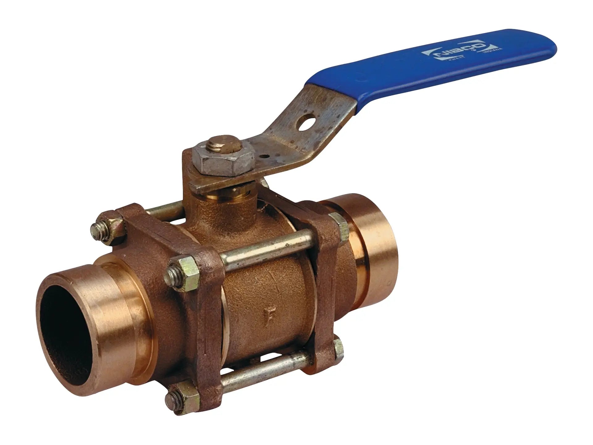 NIBCO NJ8800C, 1-1/2in. Three-Piece Bronze Ball Valve Grooved End Connections, SS Trim G-595-Y-66