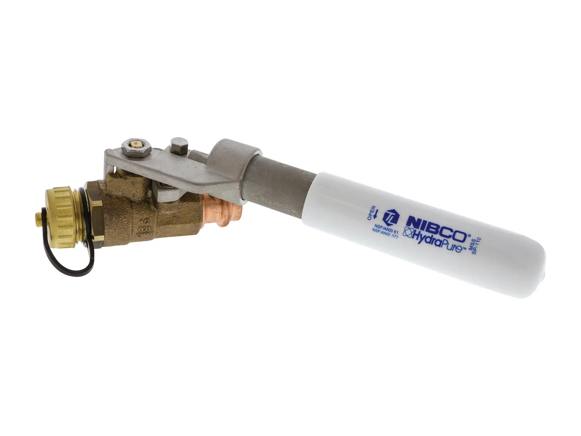 NIBCO NL840H6, 1/2 in. x 1/2 in. Bronze Ball Valve LF FP PExHoseConn Spring Ret Handle PC58580LFHCSR