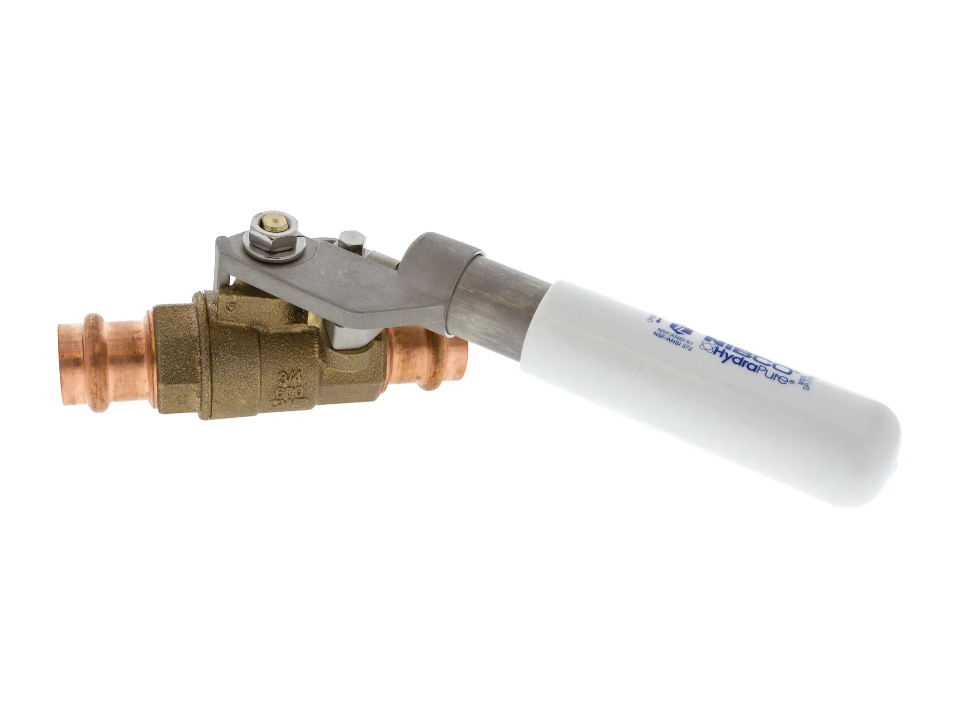 NIBCO NL840X6, 1/2 in. x 1/2 in. Bronze Ball Valve LF FP PExHoseConn Spring Ret Handle PC58580LFSR