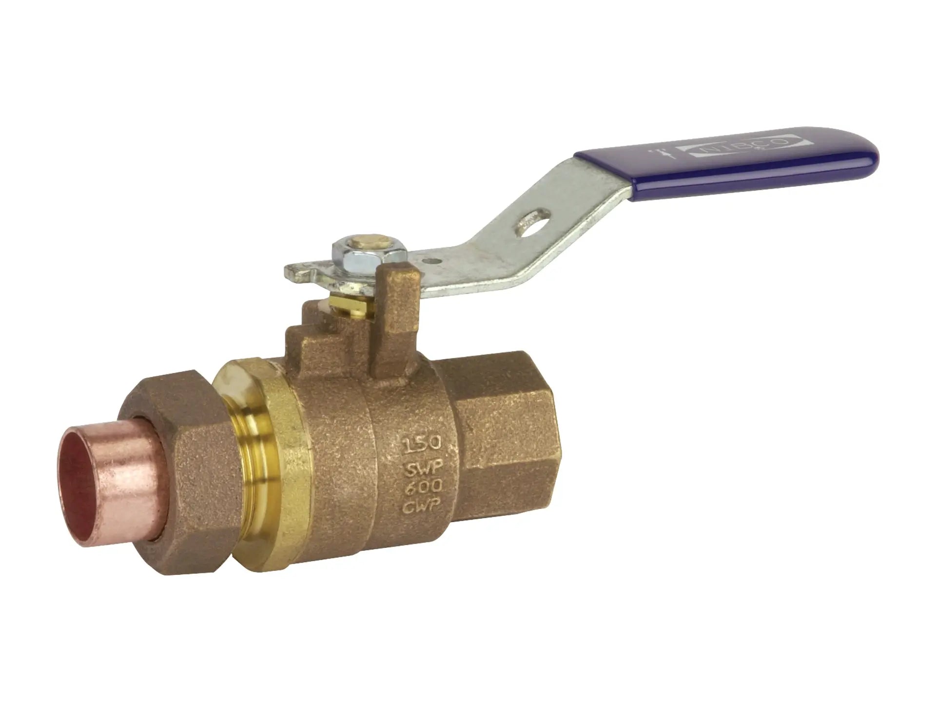 NIBCO NL95F28, 3/4in. Two-Piece Bronze Ball Valve Threaded x Solder, Single Union End TS-585-70-SU
