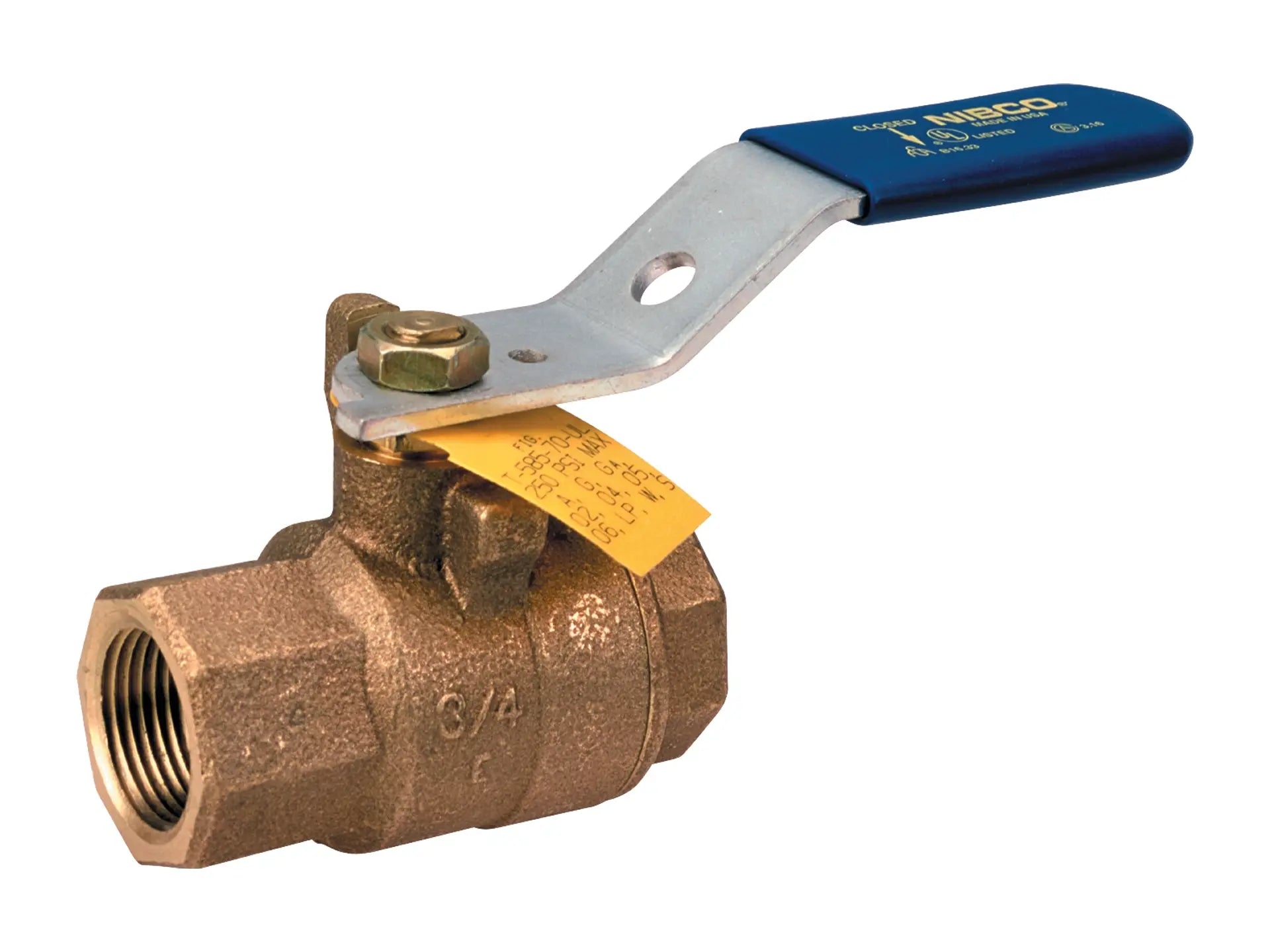 NIBCO NL96024, 1/4 in. Two-Piece Bronze Ball Valve Full Port, UL Listed T-585-70-UL