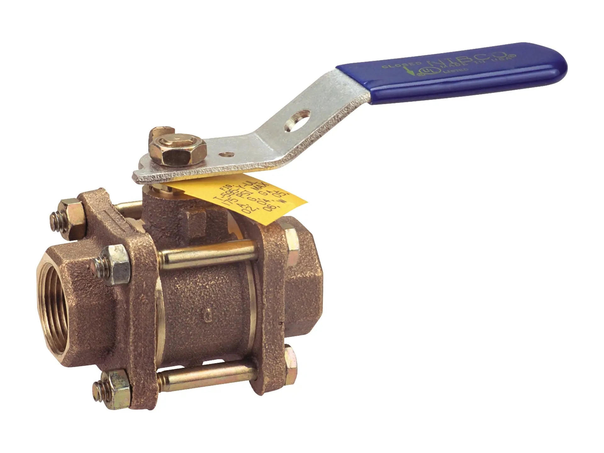 NIBCO NL9850F, 3 in. Three-Piece Bronze Ball Valve UL Listed for Flammable Liquids T-590-Y-UL