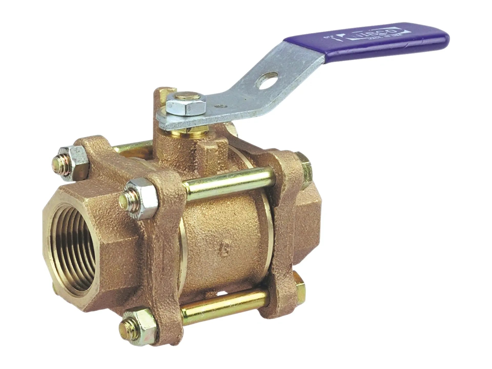 NIBCO NL99H56, 1/2 in. Three-Piece Bronze Ball Valve Full Port, Stainless Steel Trim T-595-Y-66-LL