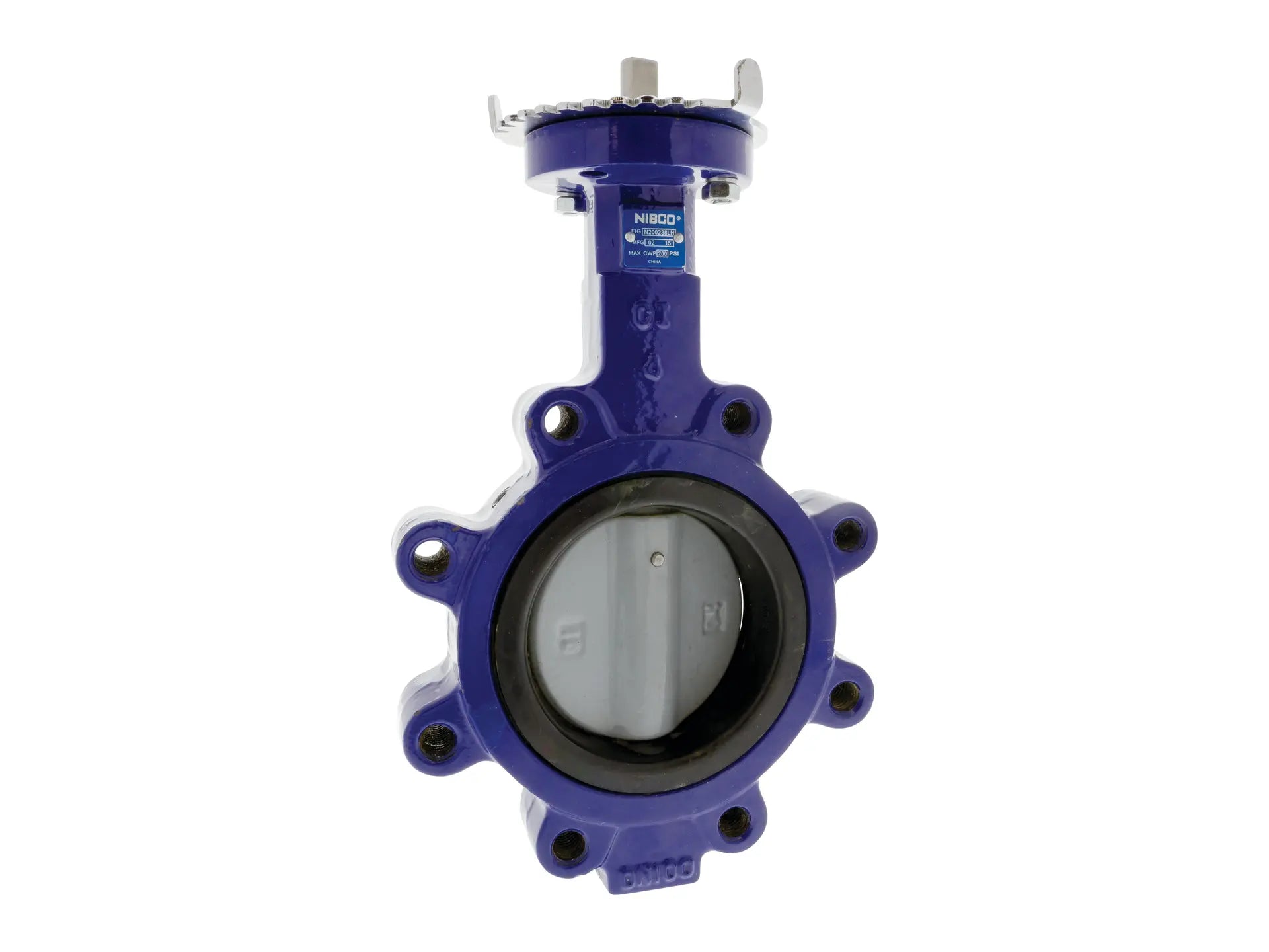NIBCO NLJ382T, 14 in. Butterfly Valve, Cast Iron, Lug, Nylon Bonded Ductile Iron Disc N150248GO