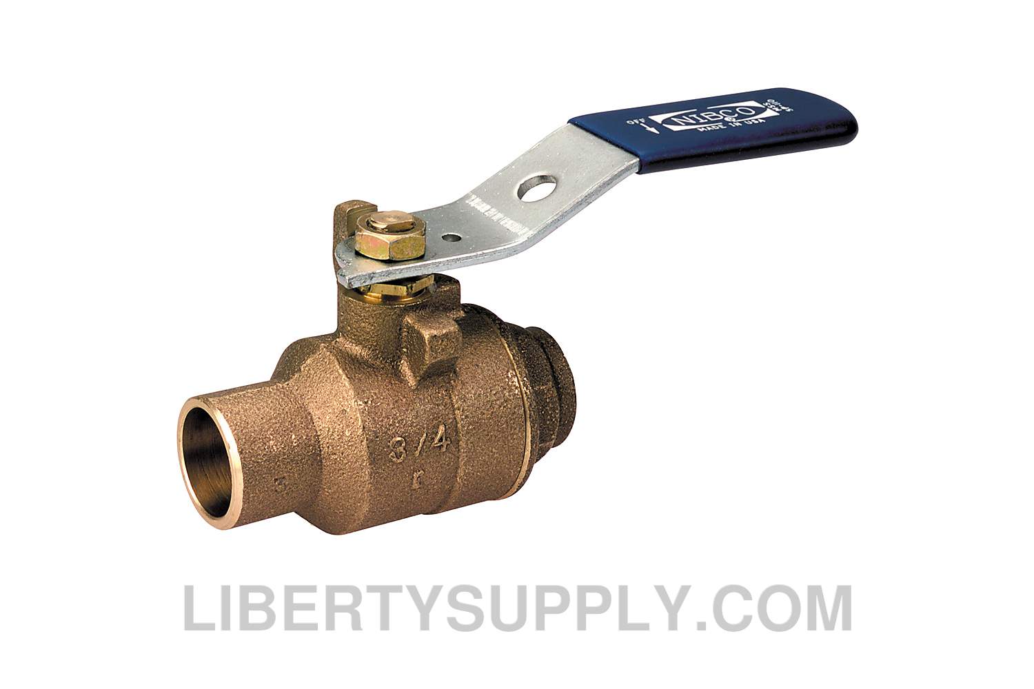 NIBCO NJ830PB, 1-1/4 in. Two-Piece Bronze Ball Valve Conventional Port, Solder Ends S-580-70-PA