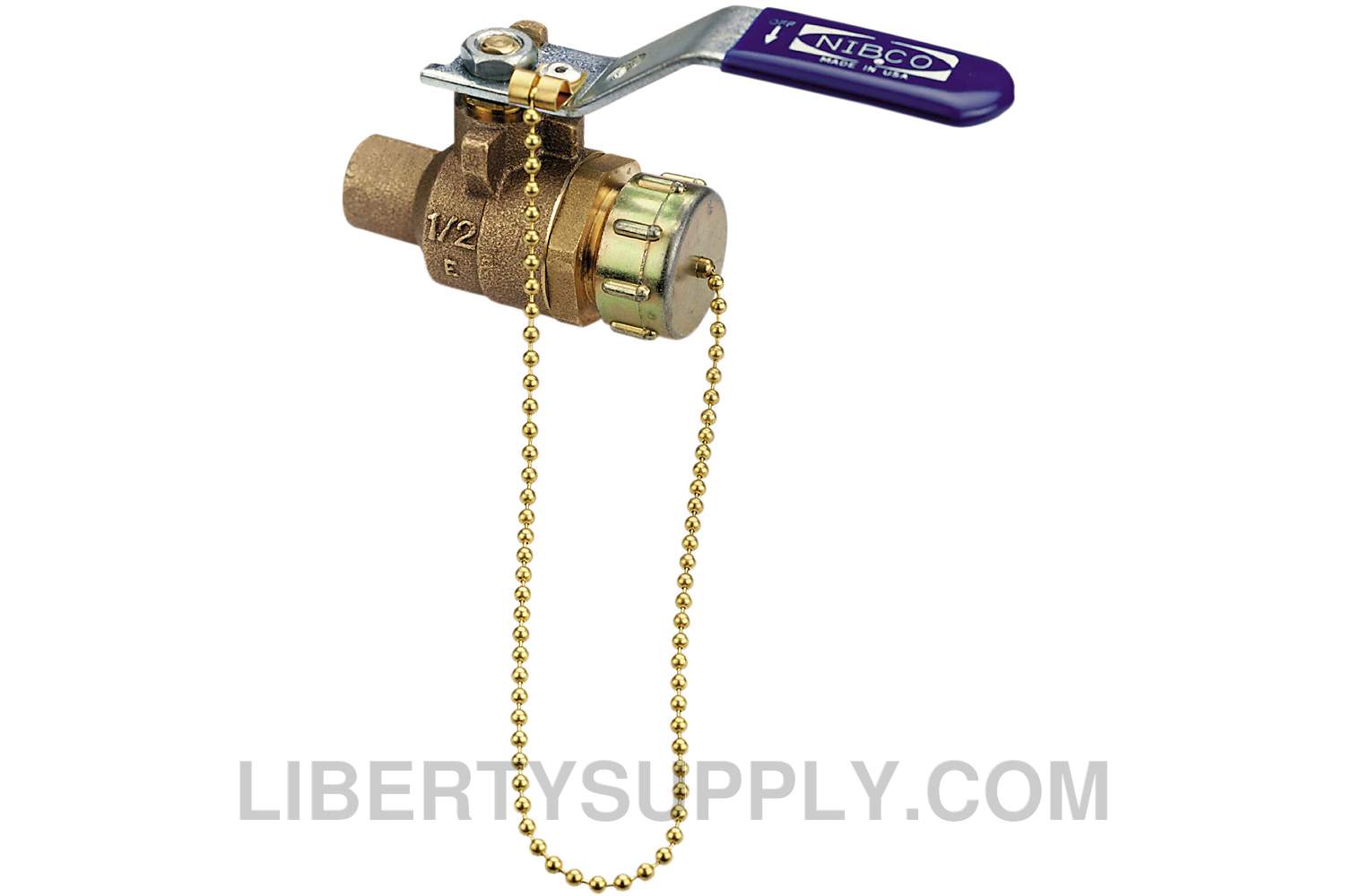 NIBCO NJ838P6, 1/2in. Two-Piece Bronze Ball Valve Full Port, Solder End Connections S-585-70-HC-PA