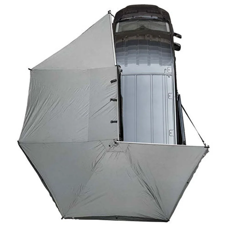 Overland Vehicle Systems HD Nomadic 270 Degree Driver Side Awning with Bracket Kit for Mid-High Roofline Vans
