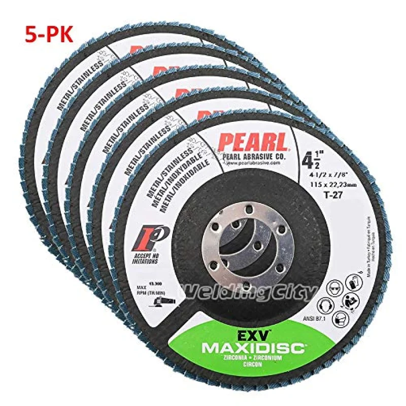 Pearl Abrasive EXV Zirconia Maxidisc Flap Disc 5-PK