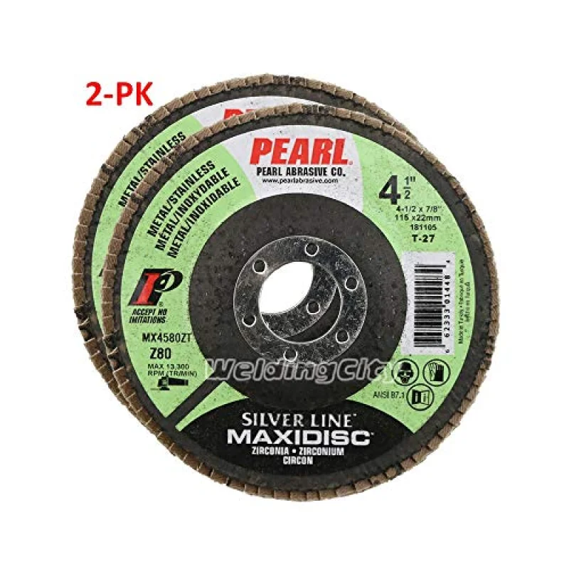 Pearl Abrasive Maxidisc 2-PKFlap Disc Silver-Line Zirconia for Metal and Stainless Steel Type 27