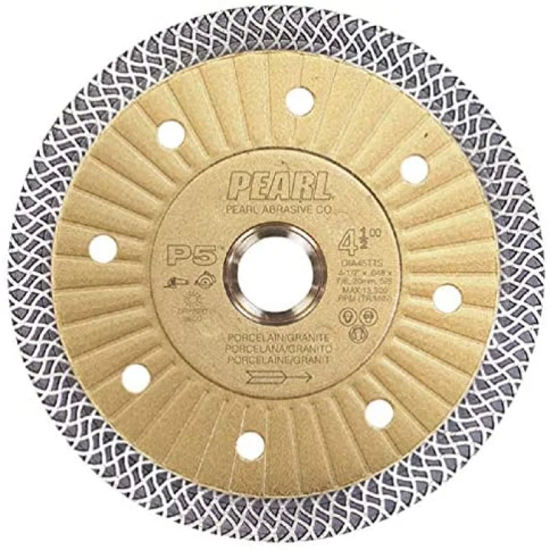 Pearl Abrasive P5 Turbo Mesh Porcelain Diamond Blade 4-1/2″ x .048 x 7/8, 5/8, 20mm DIA45TTS