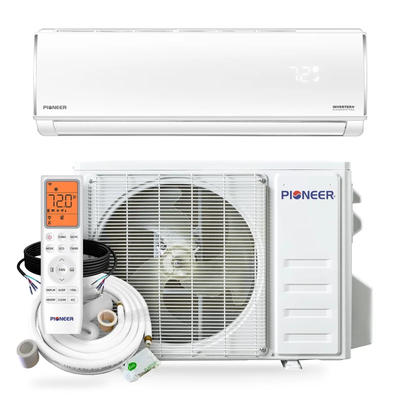 Pioneer Diamante Pro 18,000 BTU 21 SEER2 230V High-Wall Ductless Mini-Split Air Conditioner Inverter Heat Pump with 16 Ft. Kit