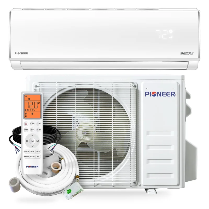 Pioneer Diamante Pro 36,000 BTU 19 SEER2 230V High-Wall Ductless Mini-Split Air Conditioner Inverter Heat Pump with 16 Ft. Kit