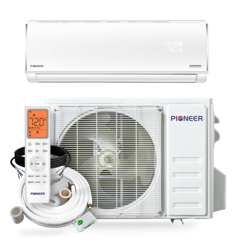 Pioneer Diamante Pro 9,000 BTU 20 SEER2 230V High-Wall Ductless Mini-Split Air Conditioner Inverter Heat Pump with 16 Ft. Kit