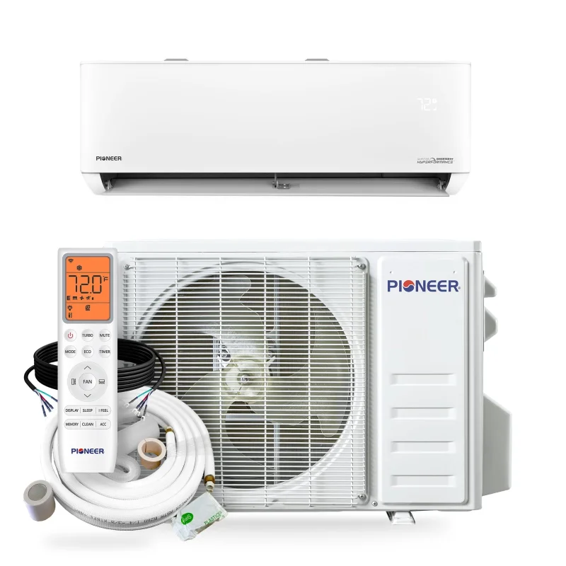 Pioneer Quantum Hyperformance 12,000 BTU 25 SEER2 230V High-Wall Ductless Energy-Star Mini-Split Air Conditioner Inverter Hyper Heat Pump Full Set