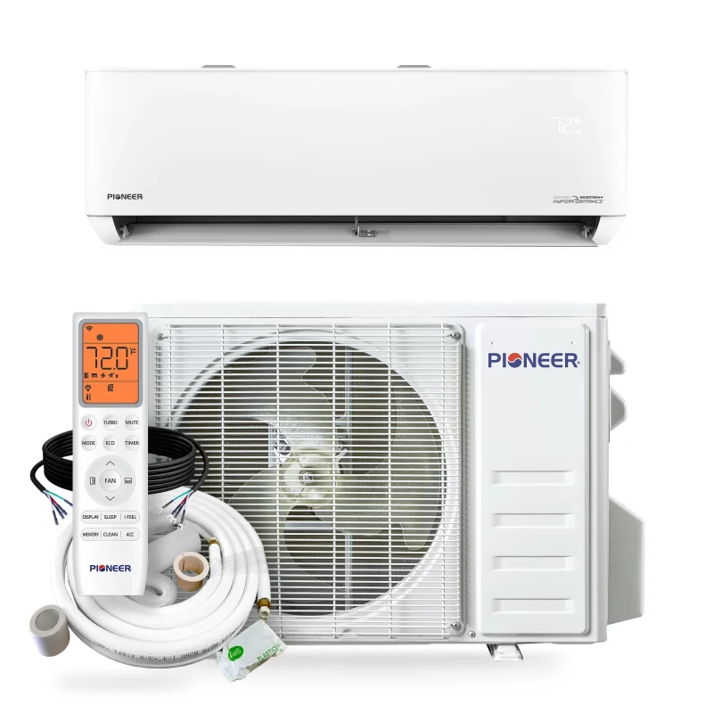 Pioneer Quantum Hyperformance 24,000 BTU 23 SEER2 230V High-Wall Ductless Energy-Star Mini-Split Air Conditioner Inverter Hyper Heat Pump Full Set